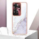 For OPPO Reno11 F 5G Global Electroplating Marble Dual-side IMD Phone Case(White 006) - 2