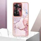 For OPPO Reno11 F 5G Global Electroplating Marble Dual-side IMD Phone Case(Rose Gold 005) - 2