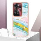 For OPPO Reno11 F 5G Global Electroplating Marble Dual-side IMD Phone Case(Green 004) - 2