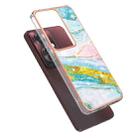 For OPPO Reno11 F 5G Global Electroplating Marble Dual-side IMD Phone Case(Green 004) - 3