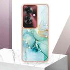 For OPPO Reno11 F 5G Global Electroplating Marble Dual-side IMD Phone Case(Green 003) - 2