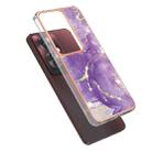 For OPPO Reno11 F 5G Global Electroplating Marble Dual-side IMD Phone Case(Purple 002) - 3