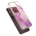 For OPPO Reno11 F 5G Global Electroplating Marble Dual-side IMD Phone Case(Purple 001) - 2