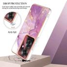 For OPPO Reno11 F 5G Global Electroplating Marble Dual-side IMD Phone Case(Purple 001) - 3