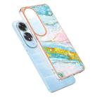 For OPPO A60 Electroplating Marble Dual-side IMD Phone Case(Green 004) - 3