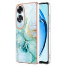 For OPPO A60 Electroplating Marble Dual-side IMD Phone Case(Green 003) - 1