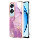 For OPPO A60 Electroplating Marble Dual-side IMD Phone Case(Purple 001) - 1