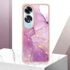 For OPPO A60 Electroplating Marble Dual-side IMD Phone Case(Purple 001) - 2