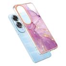 For OPPO A60 Electroplating Marble Dual-side IMD Phone Case(Purple 001) - 3