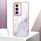 For OPPO Reno12 Pro Global Electroplating Marble Dual-side IMD Phone Case(White 006) - 2