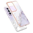 For OPPO Reno12 Pro Global Electroplating Marble Dual-side IMD Phone Case(White 006) - 3