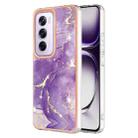 For OPPO Reno12 Pro Global Electroplating Marble Dual-side IMD Phone Case(Purple 002) - 1