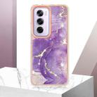 For OPPO Reno12 Pro Global Electroplating Marble Dual-side IMD Phone Case(Purple 002) - 2