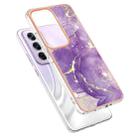 For OPPO Reno12 Pro Global Electroplating Marble Dual-side IMD Phone Case(Purple 002) - 3