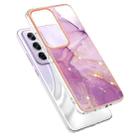 For OPPO Reno12 Pro Global Electroplating Marble Dual-side IMD Phone Case(Purple 001) - 3