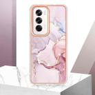 For OPPO Reno12 Global Electroplating Marble Dual-side IMD Phone Case(Rose Gold 005) - 2