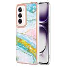 For OPPO Reno12 Global Electroplating Marble Dual-side IMD Phone Case(Green 004) - 1