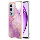 For OPPO A80 5G / A3 Pro Global Electroplating Marble Dual-side IMD Phone Case(Purple 001) - 1