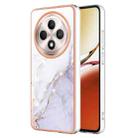 For OPPO Reno12 F 5G Electroplating Marble Dual-side IMD Phone Case(White 006) - 1