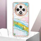 For OPPO Reno12 F 5G Electroplating Marble Dual-side IMD Phone Case(Green 004) - 2