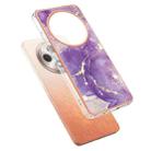 For OPPO Reno12 F 5G Electroplating Marble Dual-side IMD Phone Case(Purple 002) - 3