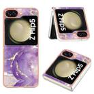 For Samsung Galaxy Z Flip5 Electroplating Marble Dual-side IMD Phone Case(Purple 002) - 1