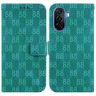 For Huawei nova Y70 Plus Double 8-shaped Embossed Leather Phone Case(Green) - 1