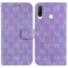 For Huawei P30 lite / nova 4e Double 8-shaped Embossed Leather Phone Case(Purple) - 1