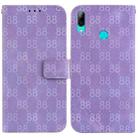 For Huawei P smart 2019 /Honor 10 Lite Double 8-shaped Embossed Leather Phone Case(Purple) - 1