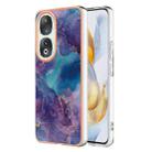 For Honor 90 5G Electroplating Marble Dual-side IMD Phone Case(Purple 016) - 1