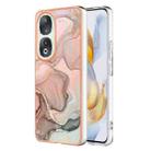 For Honor 90 5G Electroplating Marble Dual-side IMD Phone Case(Rose Gold 015) - 1