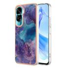 For Honor 90 Lite 5G Electroplating Marble Dual-side IMD Phone Case(Purple 016) - 1