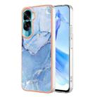 For Honor 90 Lite 5G Electroplating Marble Dual-side IMD Phone Case(Blue 018) - 1