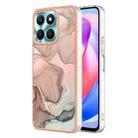 For Honor X6a Electroplating Marble Dual-side IMD Phone Case(Rose Gold 015) - 1
