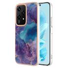 For Honor 200 Lite Global Electroplating Marble Dual-side IMD Phone Case(Purple 016) - 1