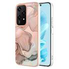 For Honor 200 Lite Global Electroplating Marble Dual-side IMD Phone Case(Rose Gold 015) - 1