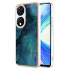 For Honor X7b 4G / 5G Electroplating Marble Dual-side IMD Phone Case(Green 017) - 1