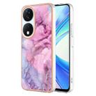 For Honor X7b 4G / 5G Electroplating Marble Dual-side IMD Phone Case(Pink 013) - 1