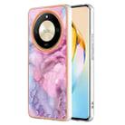 For Honor X9b Electroplating Marble Dual-side IMD Phone Case(Pink 013) - 1