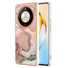 For Honor X9b Electroplating Marble Dual-side IMD Phone Case(Rose Gold 015) - 1