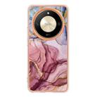 For Honor X9b Electroplating Marble Dual-side IMD Phone Case(Rose Red 014) - 3