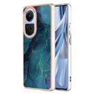 For OPPO Reno10 5G Global Electroplating Marble Dual-side IMD Phone Case(Green 017) - 1