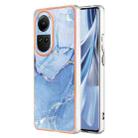 For OPPO Reno10 5G Global Electroplating Marble Dual-side IMD Phone Case(Blue 018) - 1