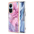 For OPPO Reno10 5G Global Electroplating Marble Dual-side IMD Phone Case(Pink 013) - 1
