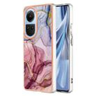 For OPPO Reno10 5G Global Electroplating Marble Dual-side IMD Phone Case(Rose Red 014) - 1