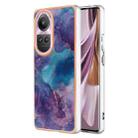 For OPPO Reno10 Pro 5G Global Electroplating Marble Dual-side IMD Phone Case(Purple 016) - 1