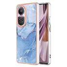 For OPPO Reno10 Pro 5G Global Electroplating Marble Dual-side IMD Phone Case(Blue 018) - 1