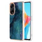 For OPPO A98 Electroplating Marble Dual-side IMD Phone Case(Green 017) - 1