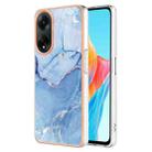 For OPPO A98 Electroplating Marble Dual-side IMD Phone Case(Blue 018) - 1