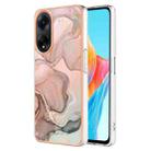 For OPPO A98 Electroplating Marble Dual-side IMD Phone Case(Rose Gold 015) - 1